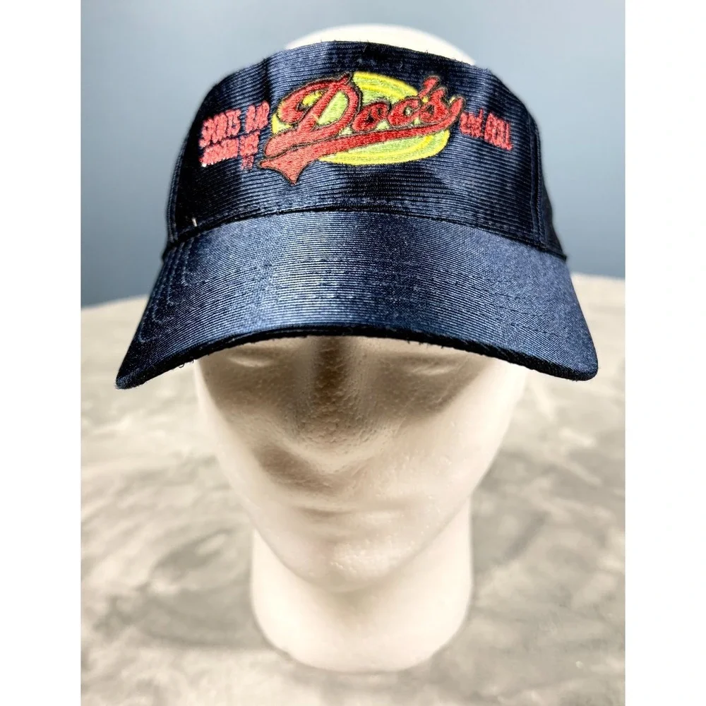 Docs Sports Bar Rock and Roll Visor Hat Snapback Navy Corduroy